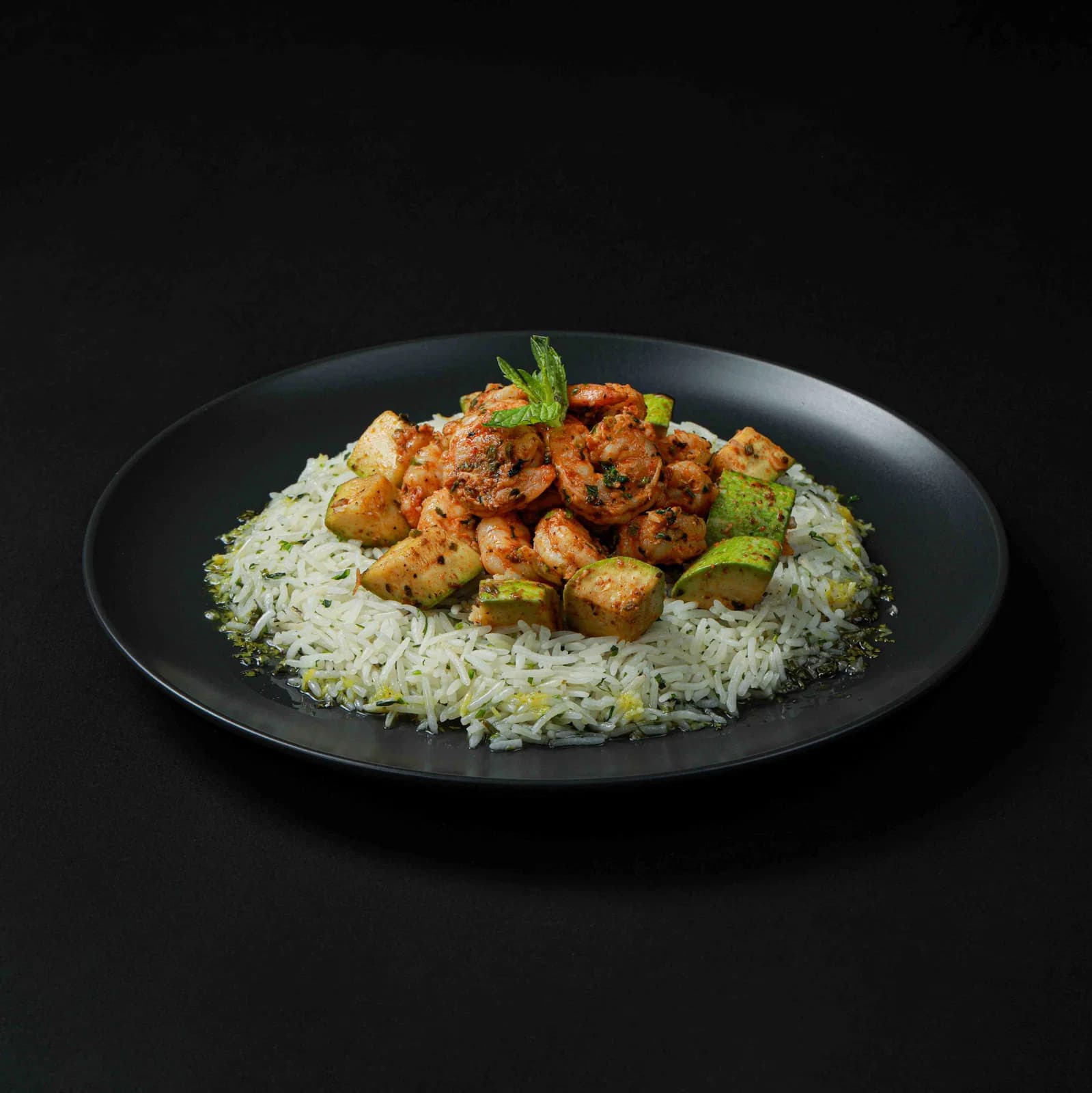 Garlic Lime Shrimp with Herb Rice & Grilled Zucchini
