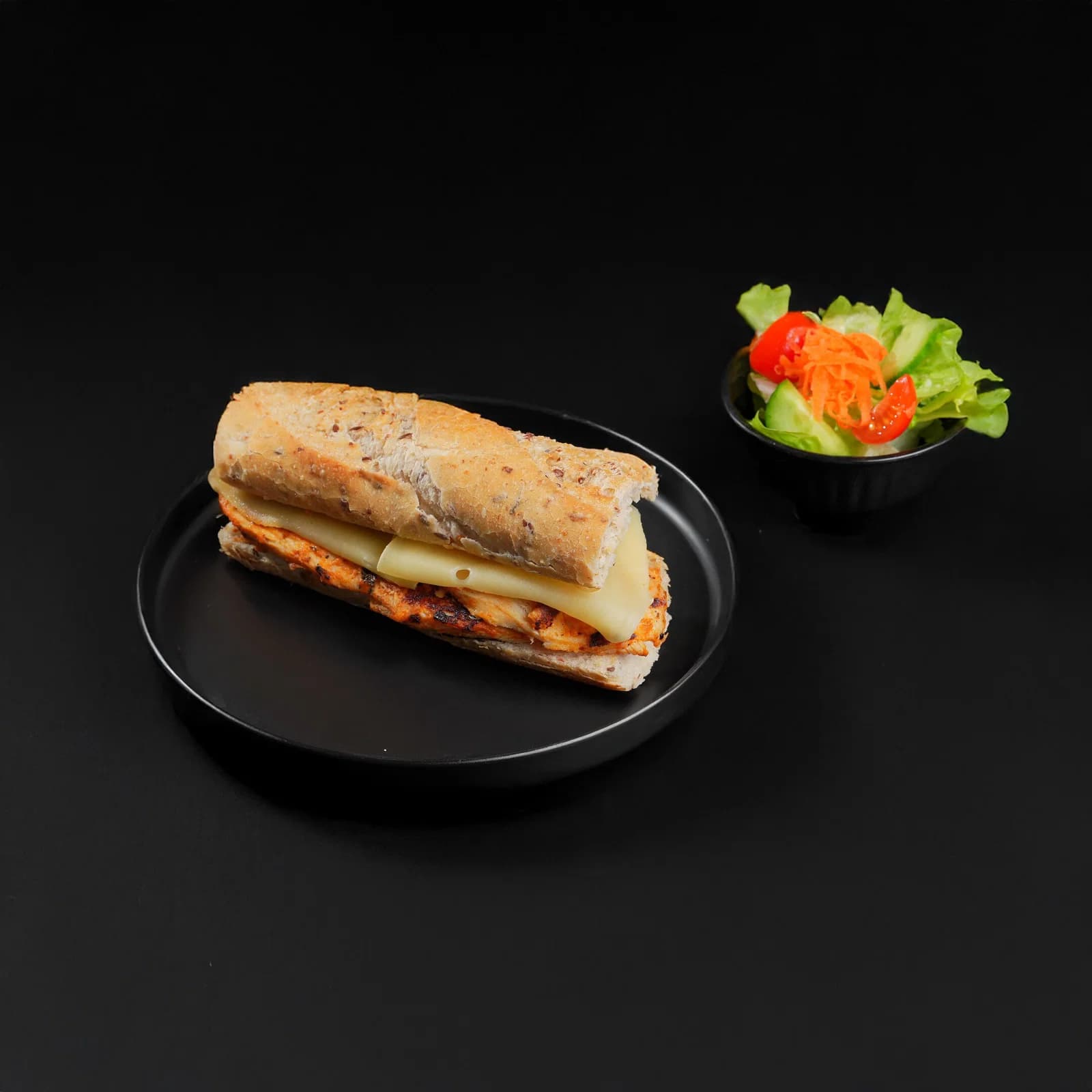 Chicken Peri Peri Sandwich with Side Salad