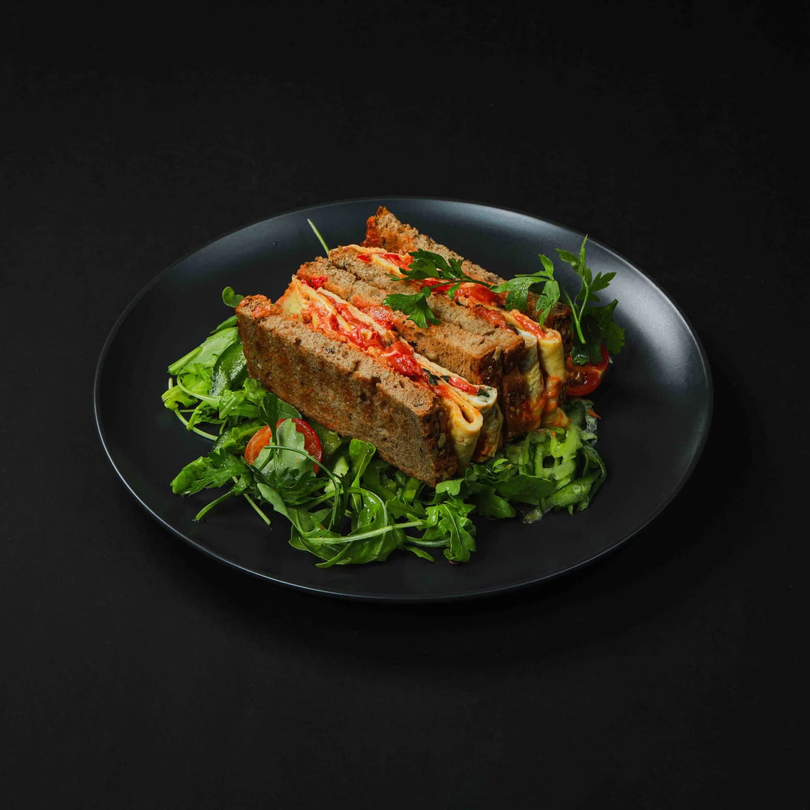 Baked Eggs Provencal With Whole Wheat Toast & Green Salad 
