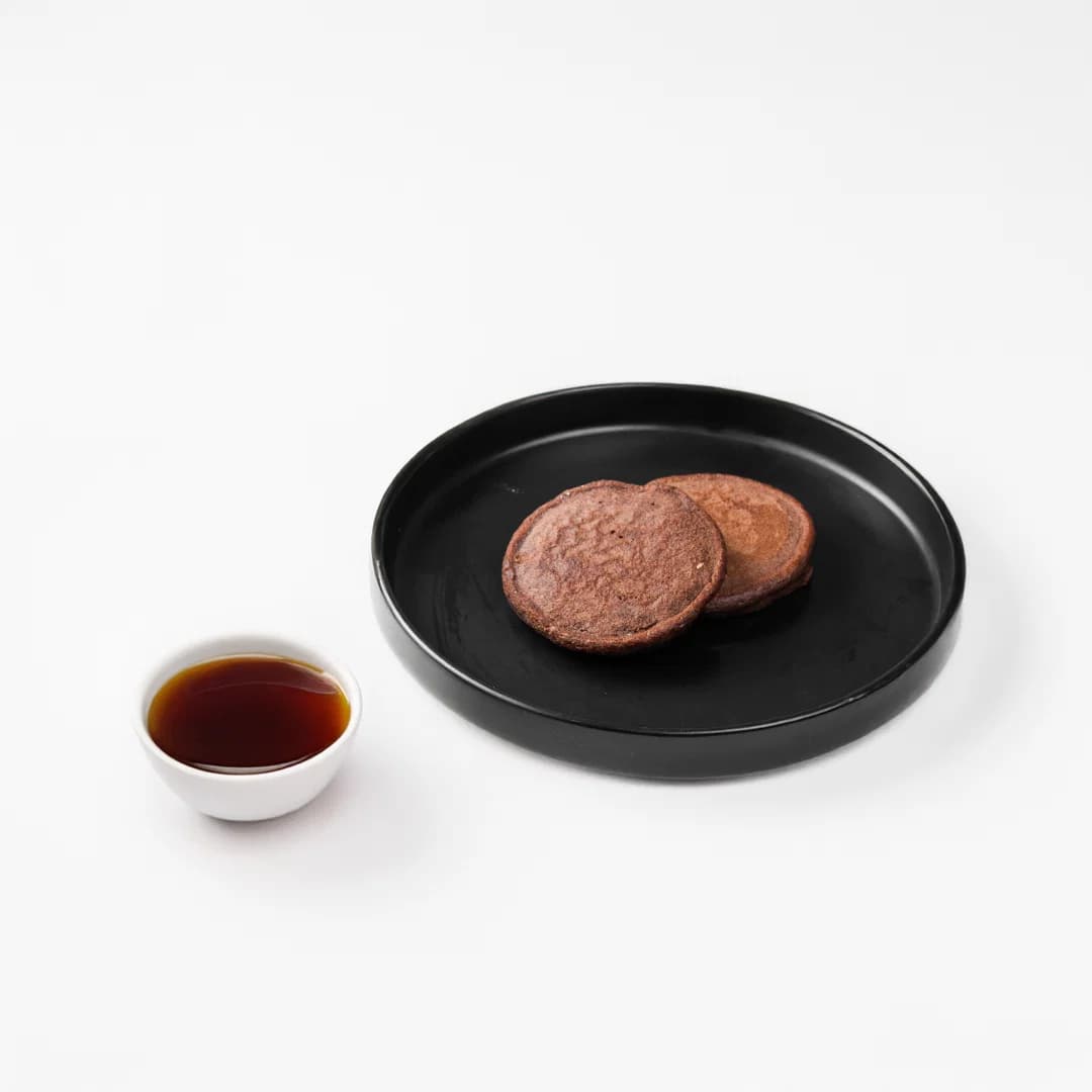 Chocolate Pancakes with Date Syrup